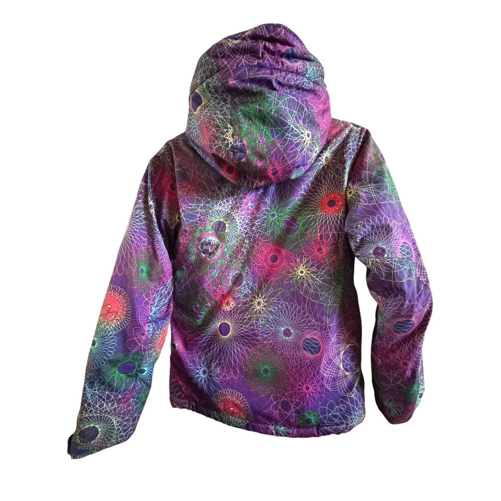 Columbia Omni Tech Girls Sz 14-16 Ski Hooded Coat Sirograph Purple Design - Picture 6 of 12